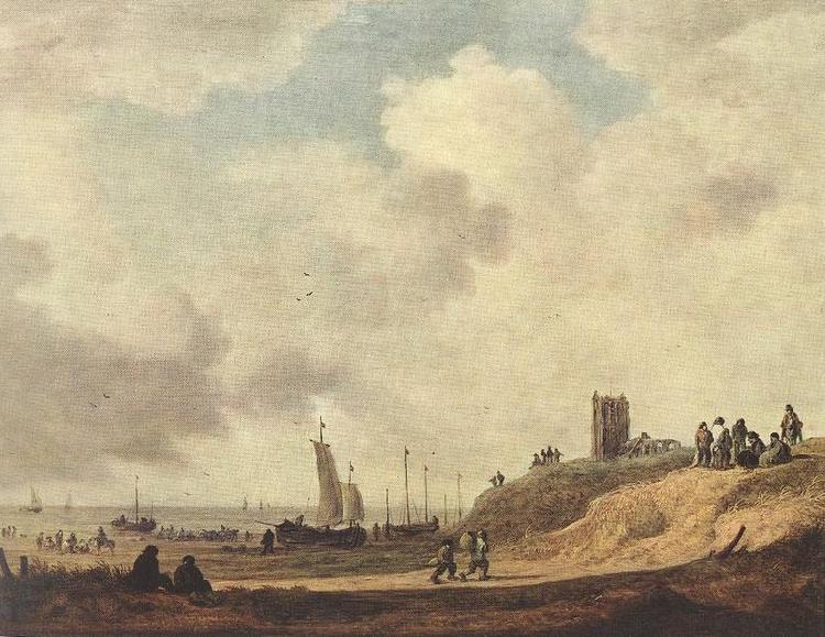 Jan van Goyen Seashore at Scheveningen oil painting picture